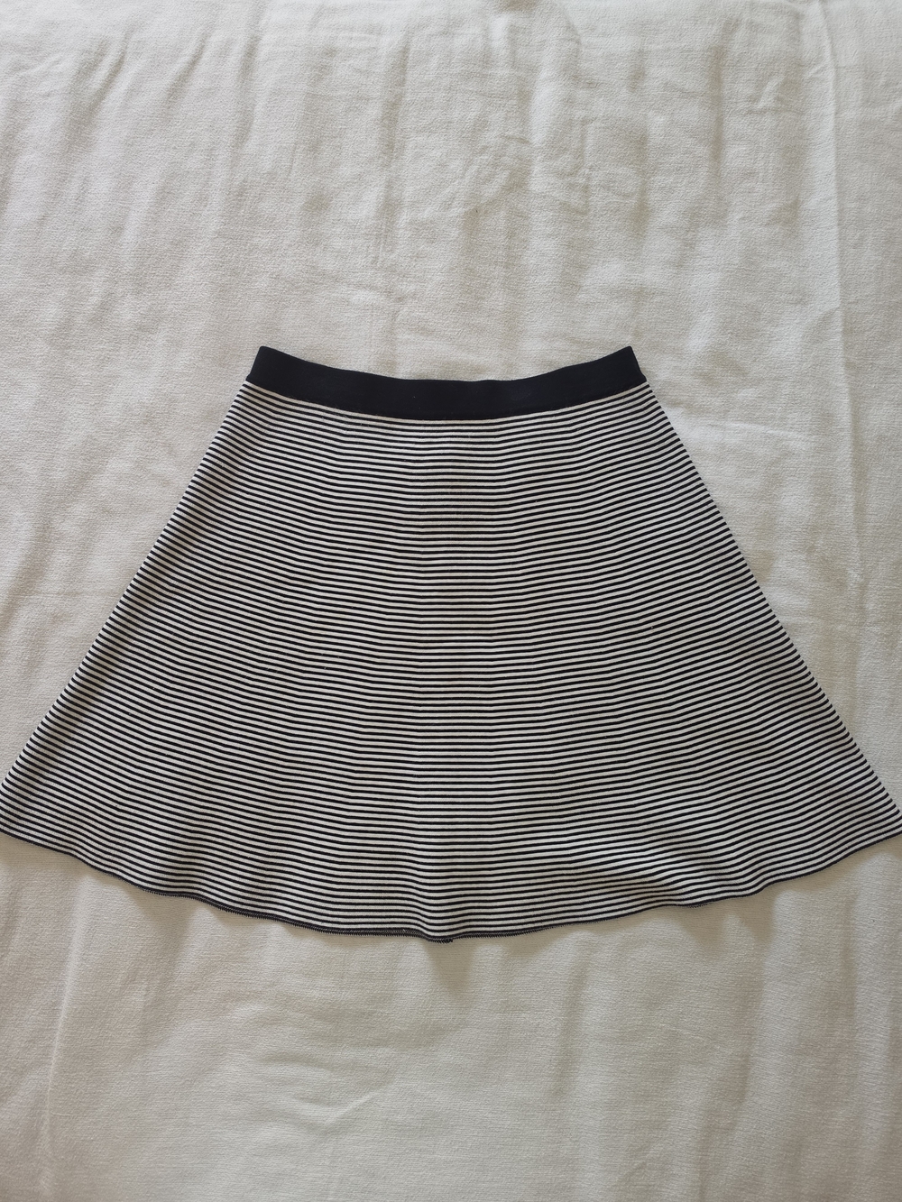 English Factory Blue & White Striped A-Line Knit Skirt